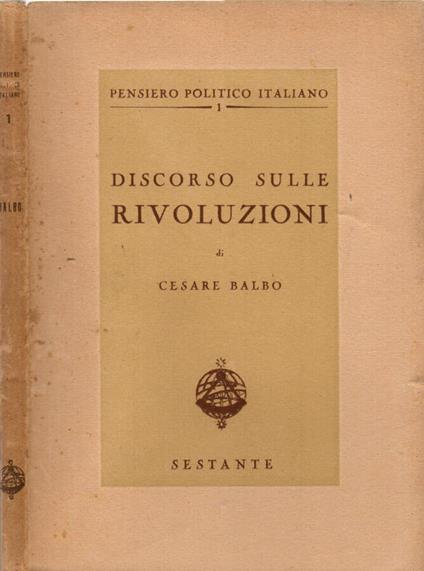 Discorso sulle rivoluzioni - Cesare Balbo - copertina