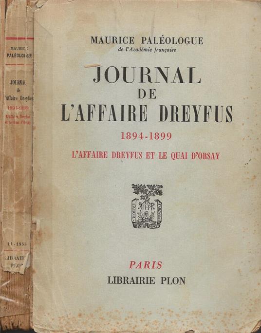 Journal de l'Affaire Dreyfus - Maurice Paléologue - copertina