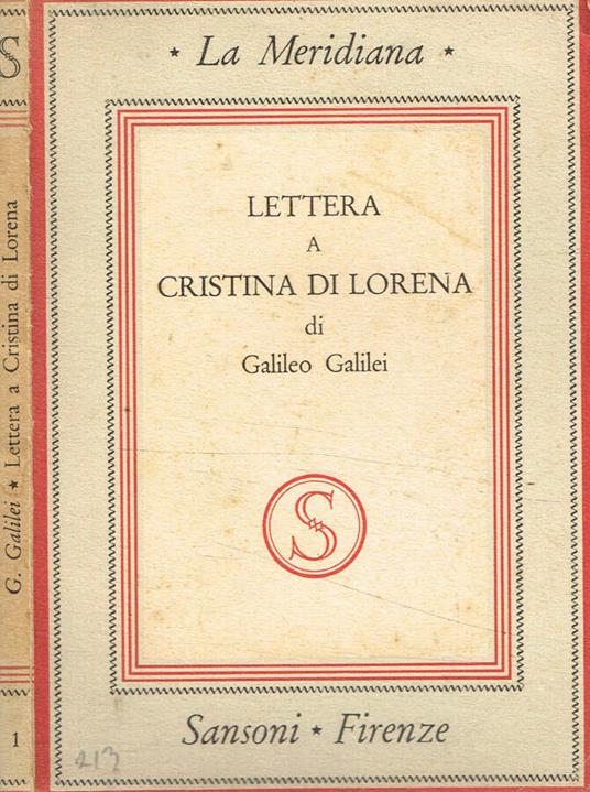 Lettera a Cristina di Lorena - Galileo Galilei - copertina