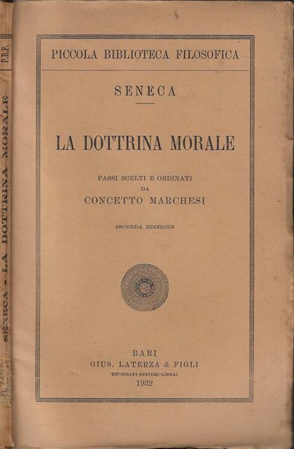 La dottrina morale - L. Anneo Seneca - copertina