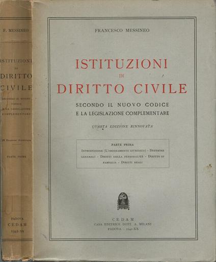 Istituzioni di Diritto Civile - Francesco Messineo - copertina