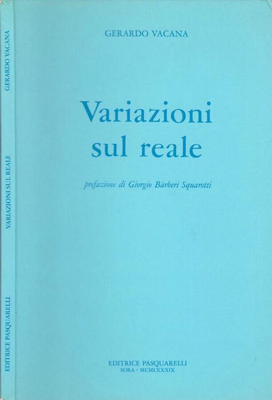 Variazioni sul reale - Gerardo Vacana - copertina
