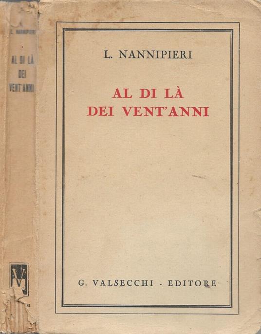 Al di là dei vent'anni - Luigi Nannipieri - copertina