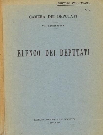 Elenco dei deputati - CAMERA DEI DEPUTATI - copertina