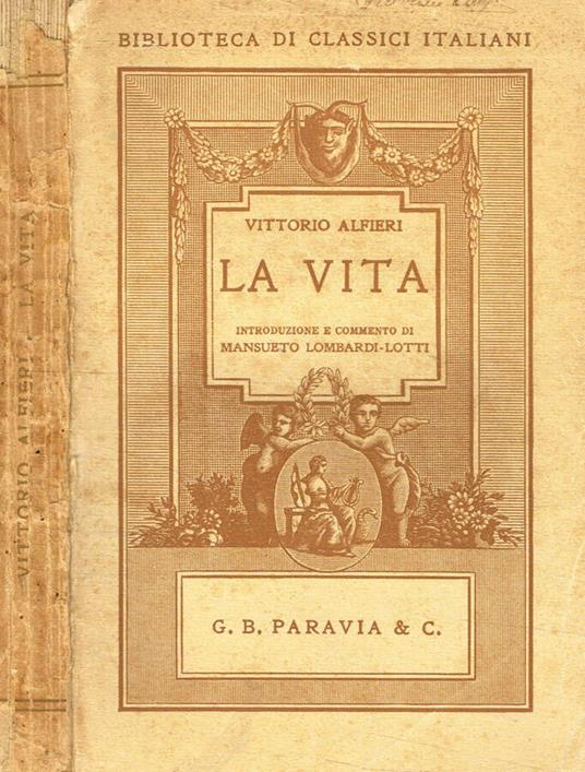 La vita - Vittorio Alfieri - copertina