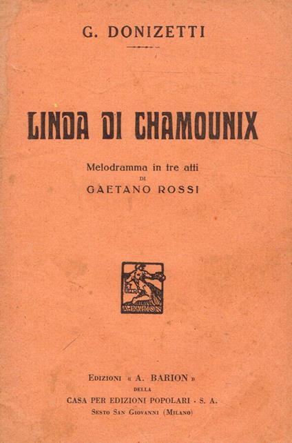 Linda di chamounix - G. Donizetti - copertina
