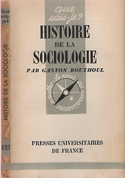 Histoire de la cociologie - Gaston Bouthoul - copertina