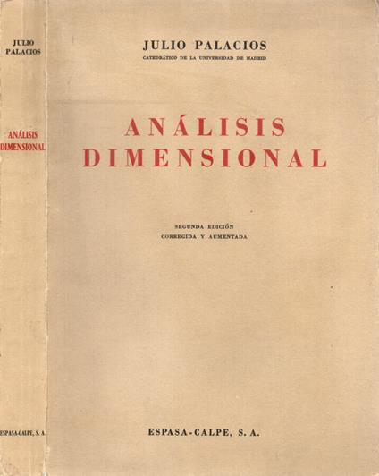 Analisis dimensional - copertina