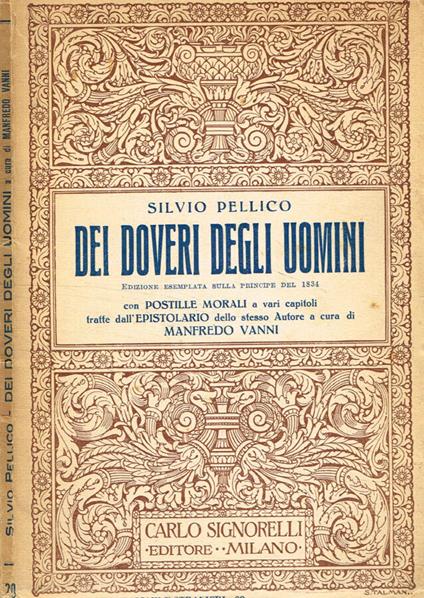 Dei doveri degli uomini - Silvio Pellico - copertina