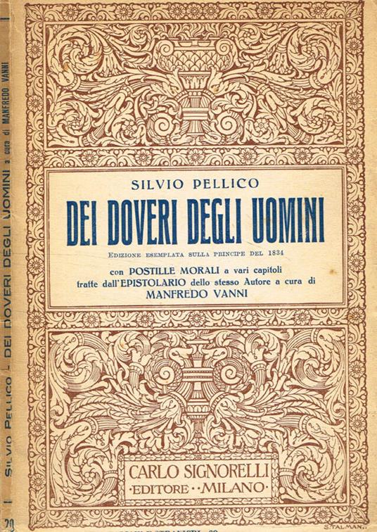 Dei doveri degli uomini - Silvio Pellico - copertina
