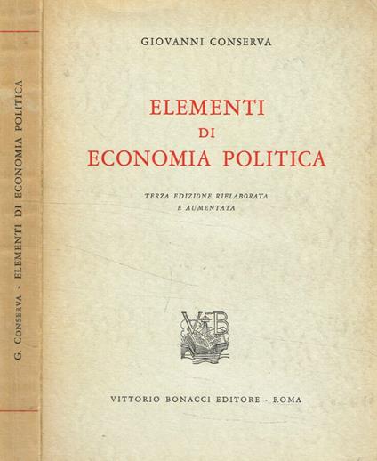 Elementi di economia politica - Giovanni B. Conserva - copertina
