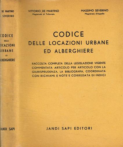 Codice delle locazioni urbane ed alberghiere - copertina