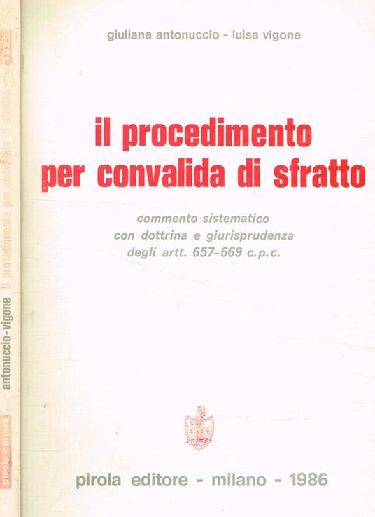 Il procedimento per convalida di sfratto - copertina