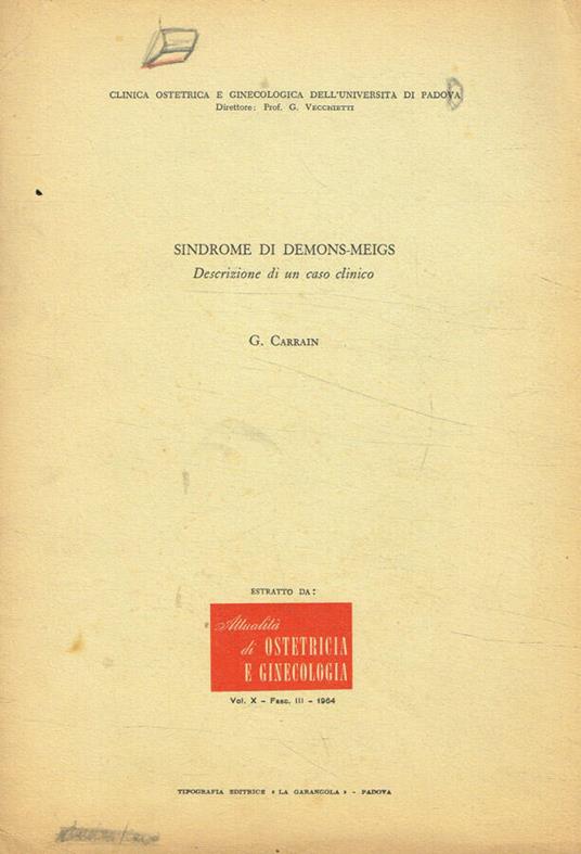 Sindrome di demons-meigs - copertina