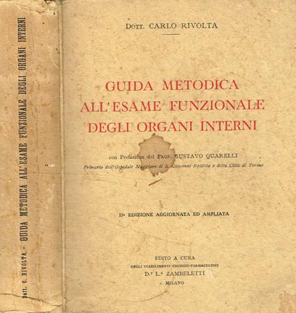 Guida metodica all'esame funzionale degli organi interni - Carlo Rivolta - copertina