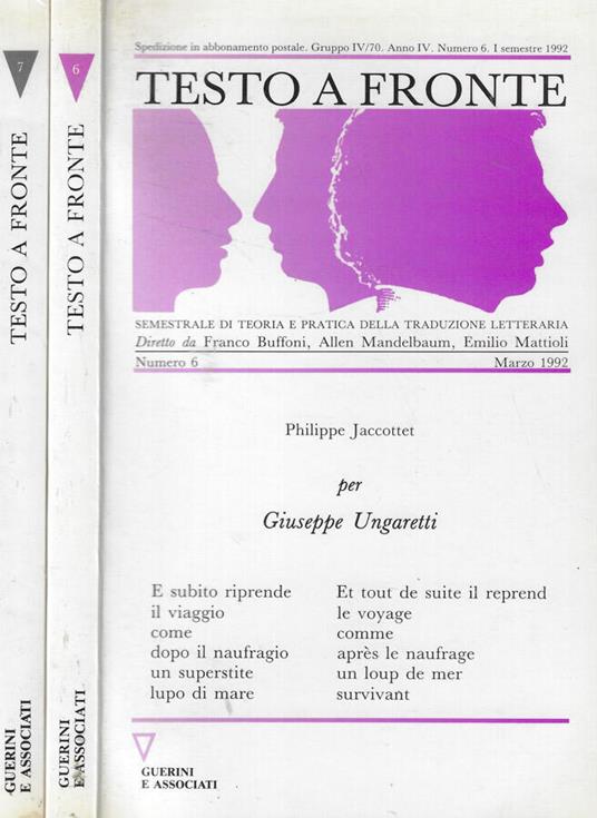 Testo a fronte Anno 1992 - copertina