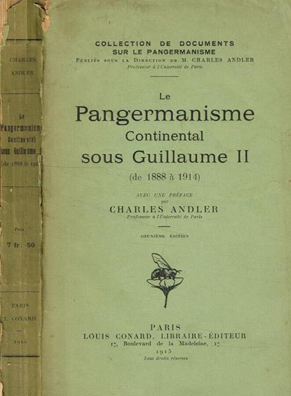 Le pangermanisme continental sous Guillaume II (de 1888 à 1914) - copertina