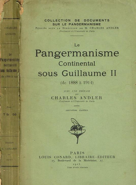 Le pangermanisme continental sous Guillaume II (de 1888 à 1914) - copertina