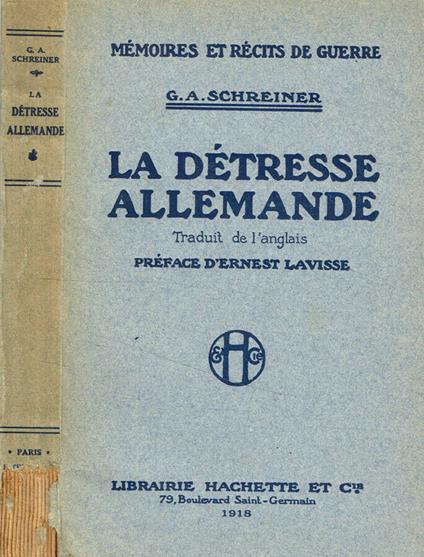 La detresse allemande - copertina