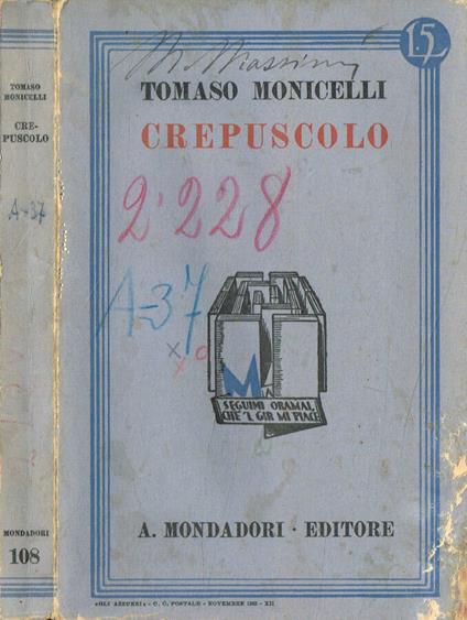 Crepuscolo - Tomaso Monicelli - copertina