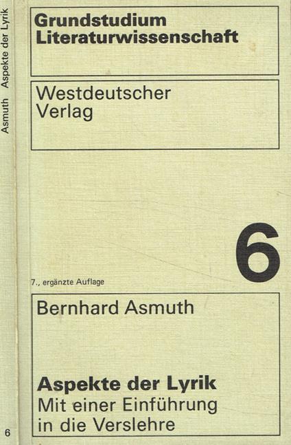 Aspekte der lyrik - copertina