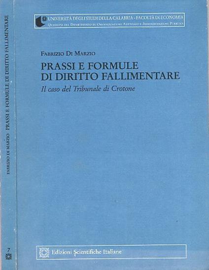 Prassi e forme di diritto fallimentare - Fabrizio Di Marzio - copertina