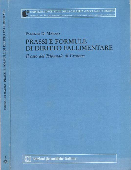 Prassi e forme di diritto fallimentare - Fabrizio Di Marzio - copertina