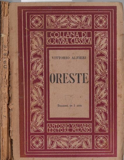 Oreste - Vittorio Alfieri - copertina