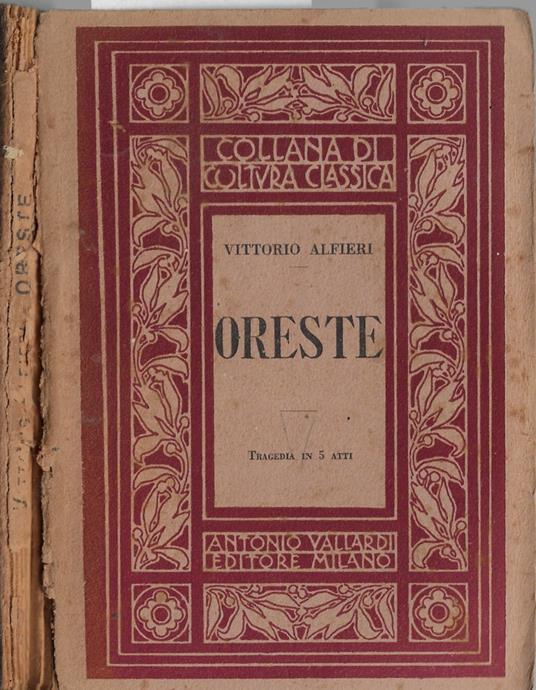 Oreste - Vittorio Alfieri - copertina