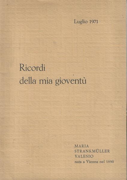 Ricordi della mia gioventù - copertina