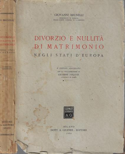 Divorzio e nullità di matrimonio - Giovanni Brunelli - copertina