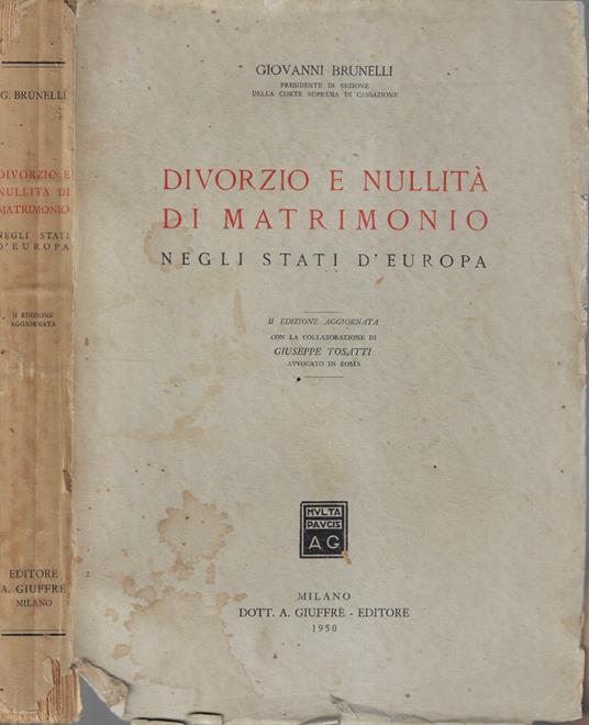 Divorzio e nullità di matrimonio - Giovanni Brunelli - copertina