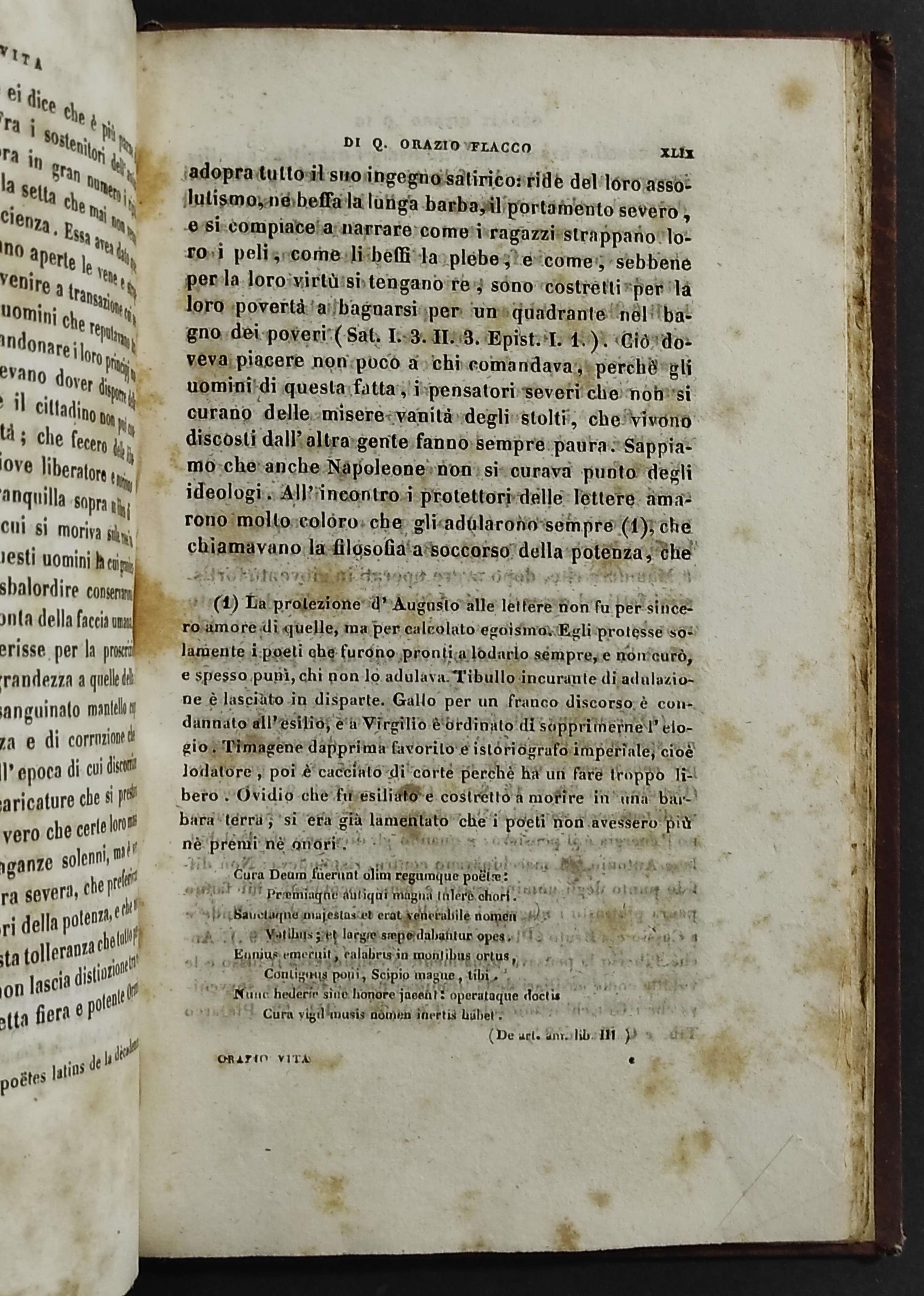 Vita di Quinto Orazio Flacco - A. Vannucci - Ed. Aldina