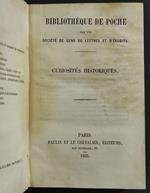 Biblioteque de Poche - Curiosites Historiques - Ed. Paulin et Chevalier