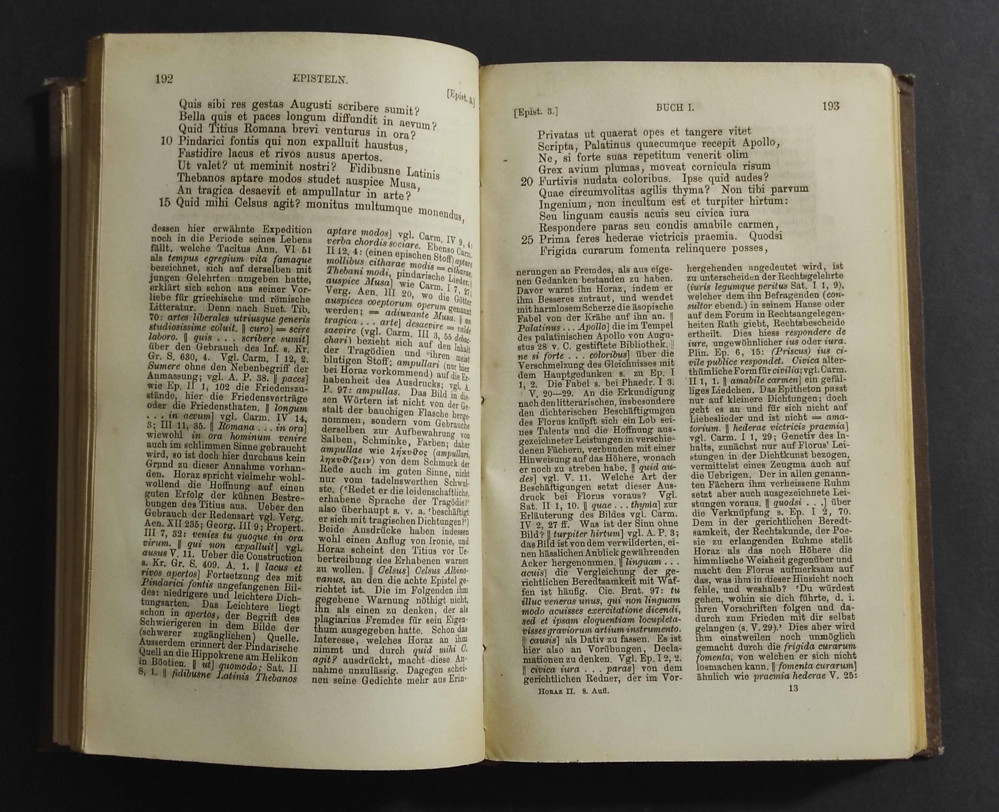 Des H. Flaccus Satiren und Episteln - G.T.A. Kruger - Ed. Teubner