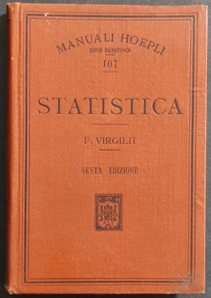 Statistica - F. Virgilii - Ed. Hoepli - Filippo Virgilii - copertina