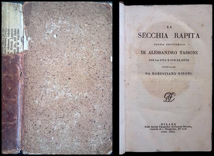 La Secchia Rapita. Poema eroicomico - Alessandro Tassoni - copertina