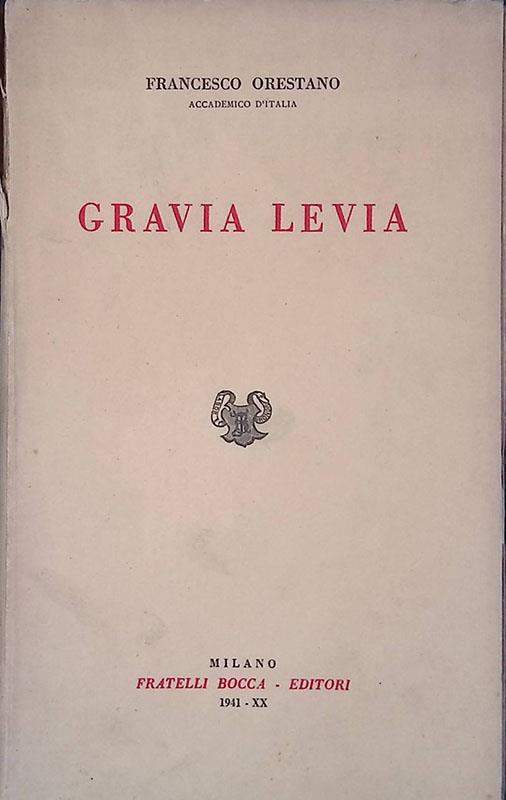 Gravia Levia - Francesco Orestano - copertina