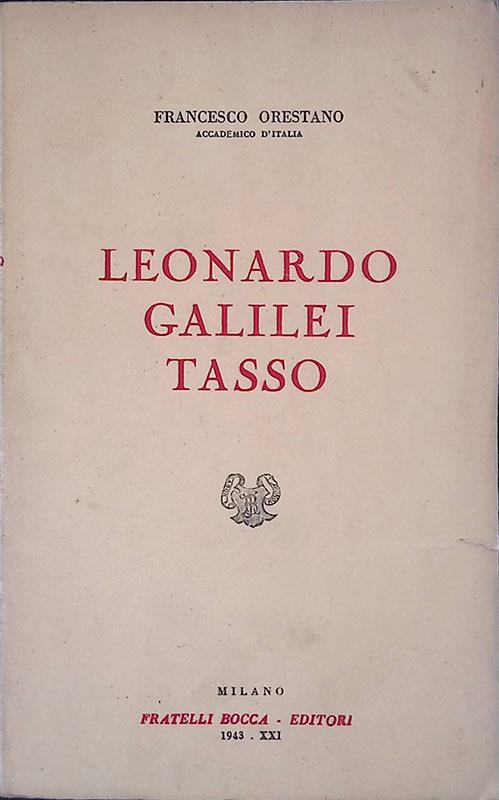 Leonardo Galilei Tasso - Francesco Orestano - copertina