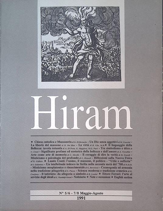 Hiram. N.5-6 e 7-8 maggio-agosto 1991. Nuova serie - copertina