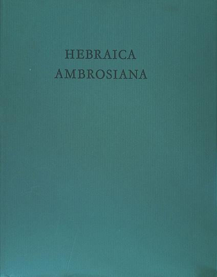 Hebraica Ambrosiana - copertina