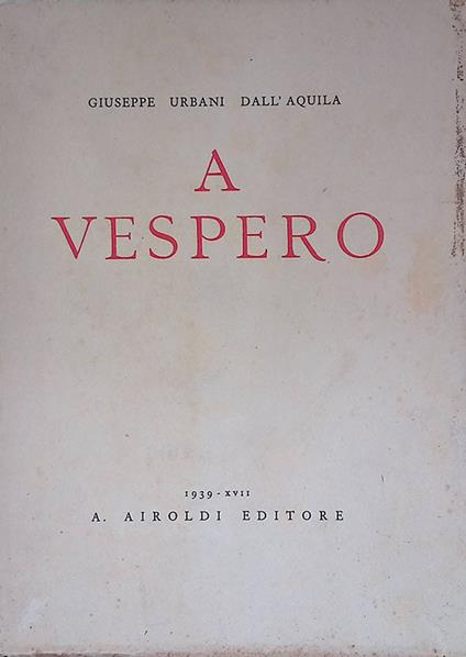 A Vespero - copertina