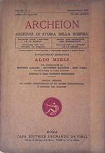 Archeion. Archivio di storia della scienza Vol. XII N. 1 Periodico trimestrale
