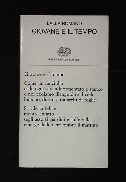 Giovane è il tempo - Lalla Romano - copertina