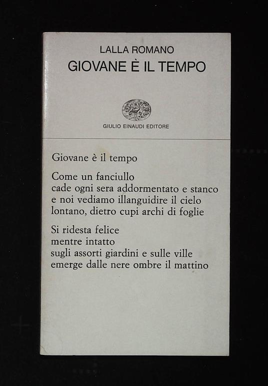 Giovane è il tempo - Lalla Romano - copertina