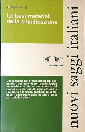 Le Basi Materiali Della Significazione - Giorgio Prodi - copertina