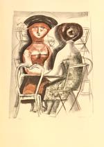 LE LITOGRAFIE DI CAMPIGLI. AL TAVOLINO. Litografia a colori