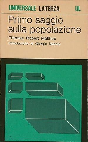 Primo Saggio Sulla Popolazione - Thomas Robert Malthus - copertina