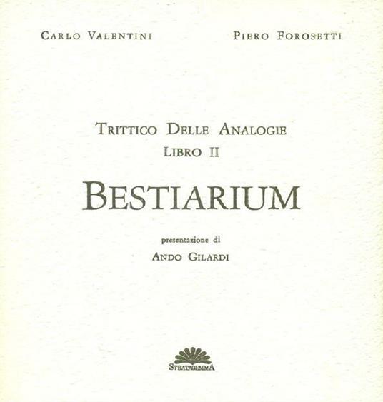BESTIARIUM. Trittico delle analogie. Libro II - copertina