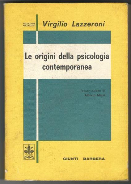 Le origini della psicologia contemporanea - Virgilio Lazzeroni - copertina